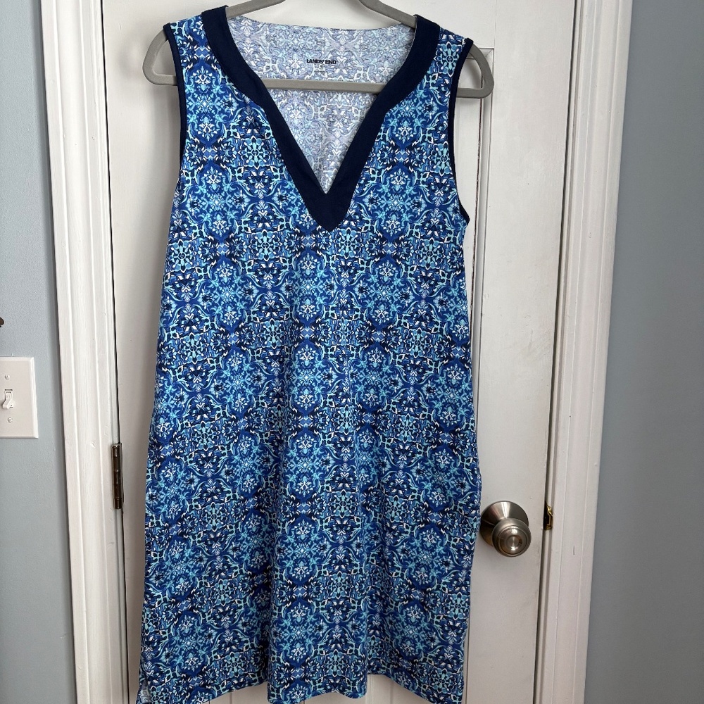 Lands End sleeveless summer dress, Size M